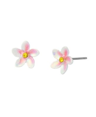 Faux Stone Cowabunga Beachy Flower Stud Earrings
