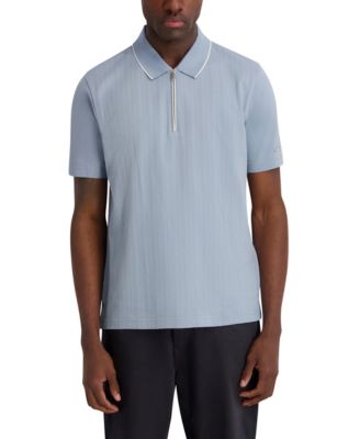 Men's Short-Sleeve Regular-Fit Textured Polo Shirt