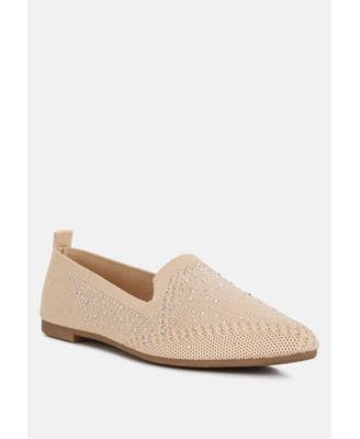 Womens Abedi Rhinestone Embellished Pull Tab Loafers