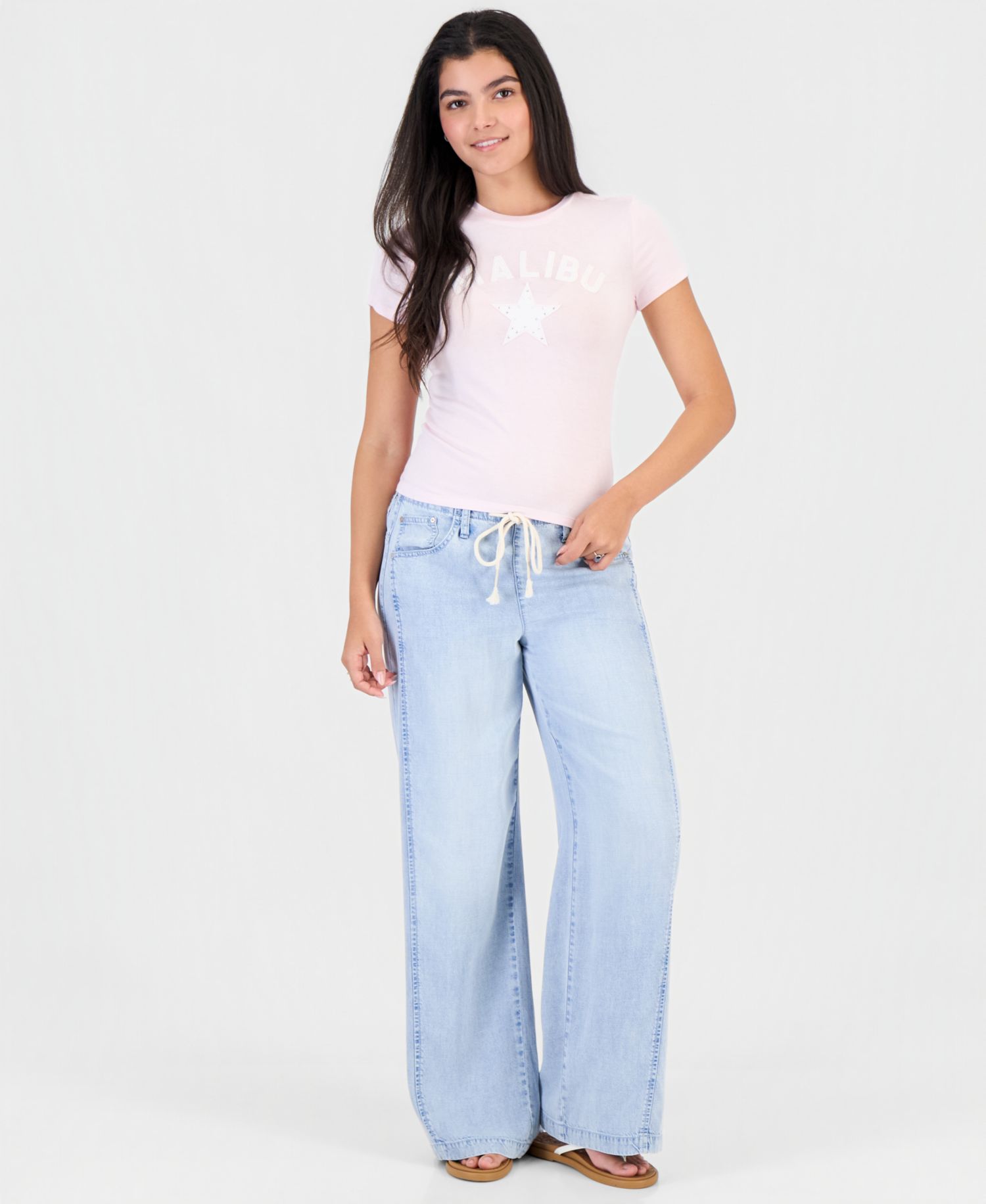 Juniors' Embellished Crewneck T-Shirt