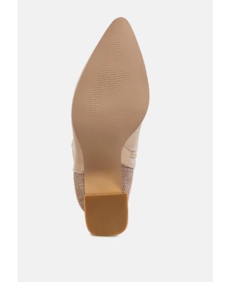 Womens Mimosa Mesh Detail Pointy Ankle Boots