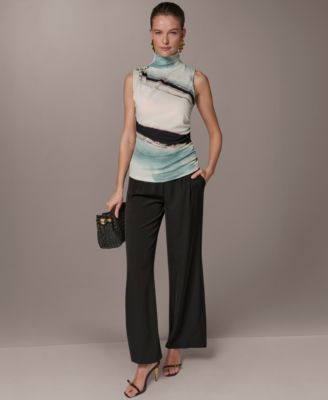 Petite Sleeveless Mock Neck Top