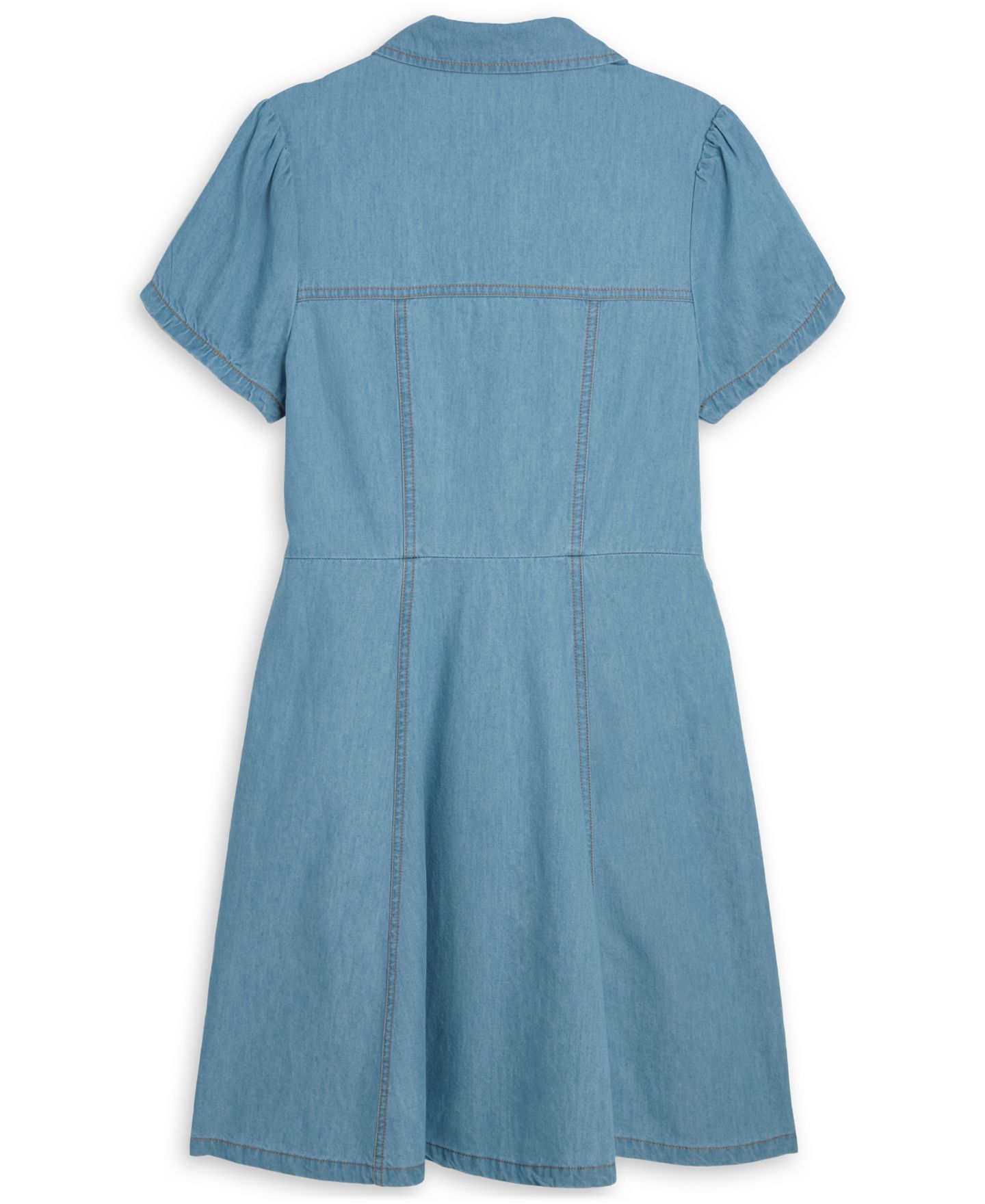 Платье SCOTCH & SODA Embroidered Short-Sleeve Denim Shirtdress для девочек, цвет: Синий — фото 2