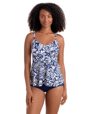 Women's Printed V-Neck Tankini Top