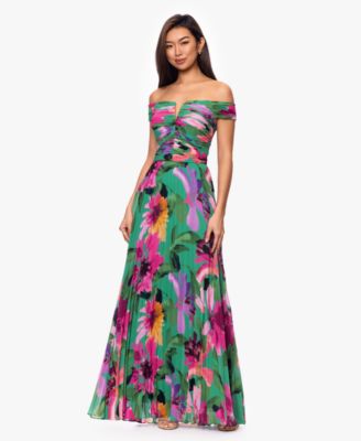 Women's Off-The-Shoulder Pleated Gown