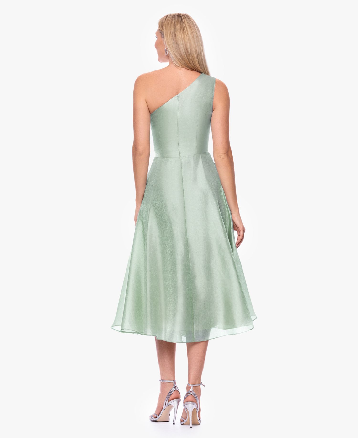 Women's One-Shoulder Sleeveless Metallic Dress