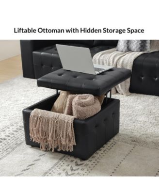 Blanca 87" wide Genuine Leather Sofa with Button Tufted Stitched Pattern