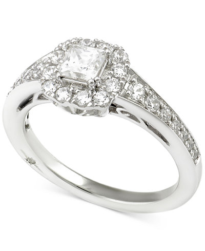 Marchesa Certified Diamond Princess Engagement Ring (1 ct. t.w.) in 18k White Gold