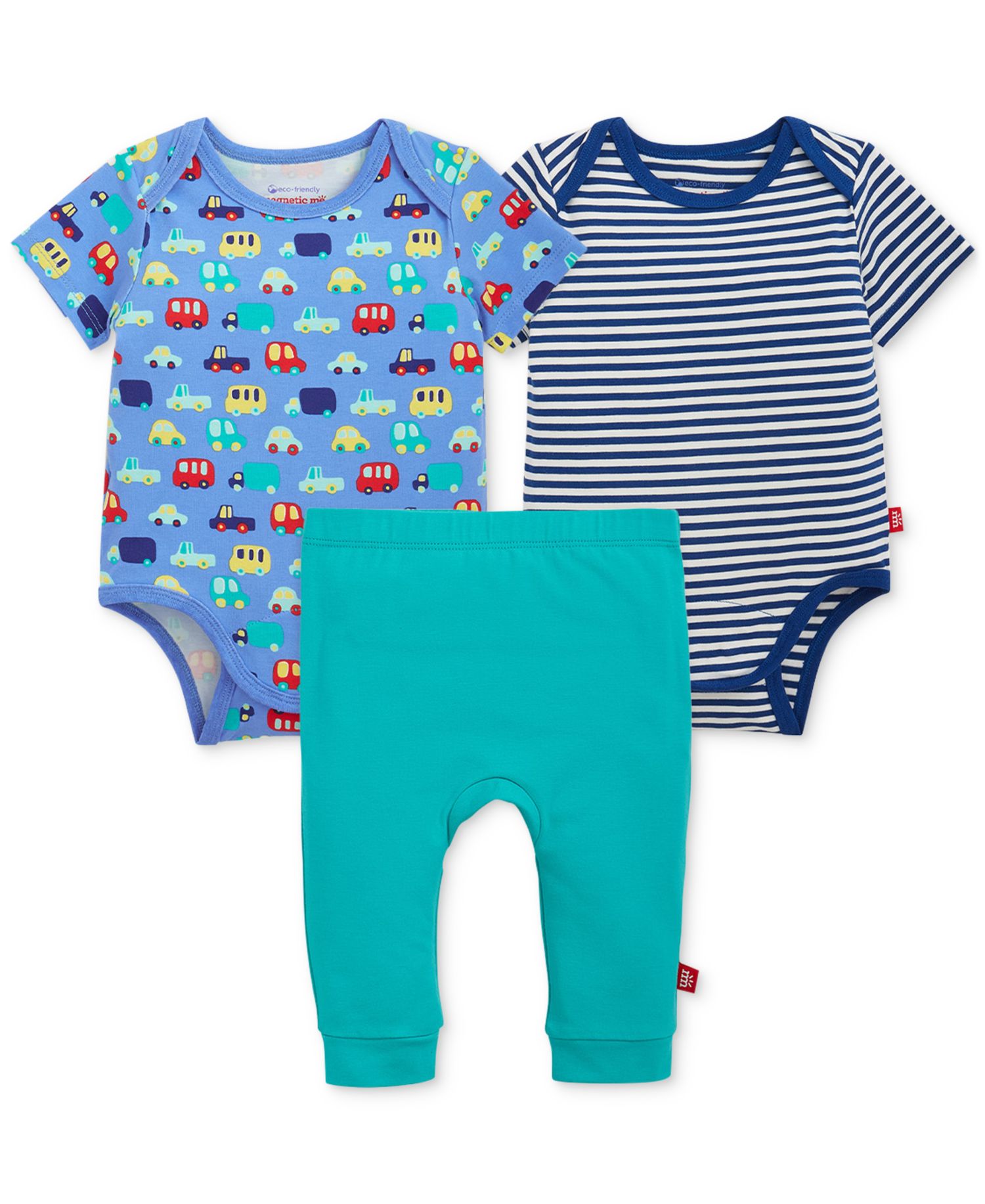 Baby Boys' Short-Sleeve Bodysuit and Pants, 3-Piece Set