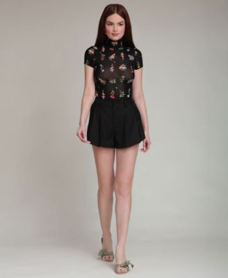 Women's High-Rise Pleated Shorts