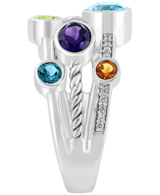 Diamond (1/20 ct. t.w.) and Multi-Gemstone (2-3/8 ct. t.w.) Ring