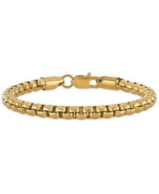 Esquire Mens Jewelry Round Box Chain Bracelet in Stainless Steel - Yellow Ip Plated Stainless Steel 125$
