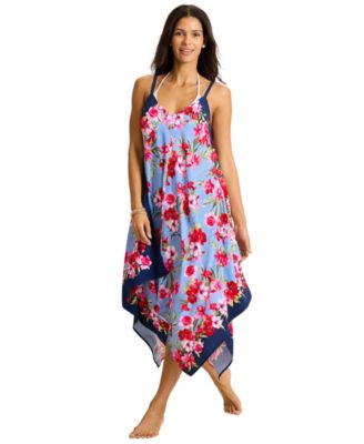 Women's Chambray Scarf Swim Dress