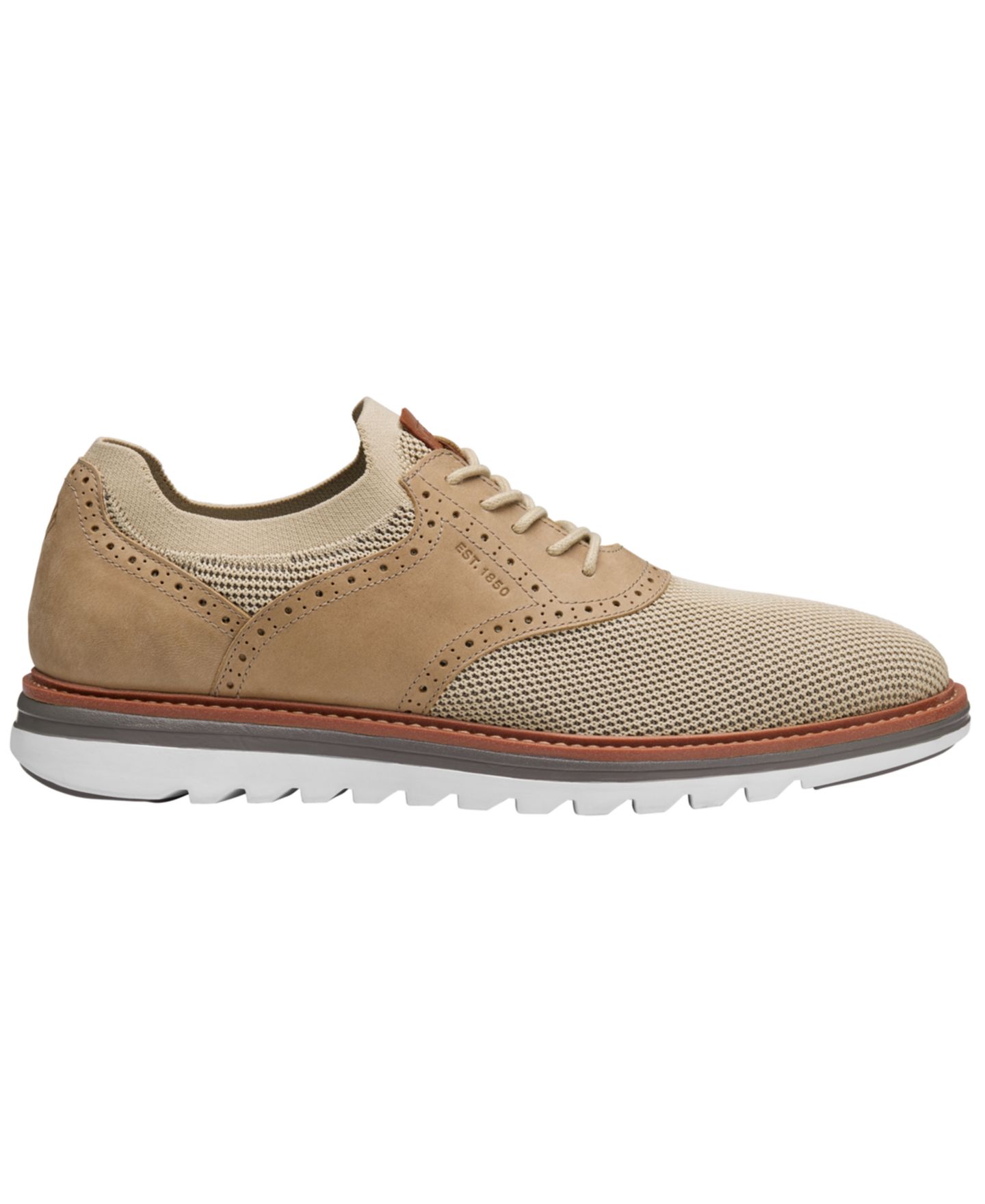 Johnston & Murphy Men's Braxton Knit Saddle, цвет: Бежевый вязаный / Нубуковый — фото 2