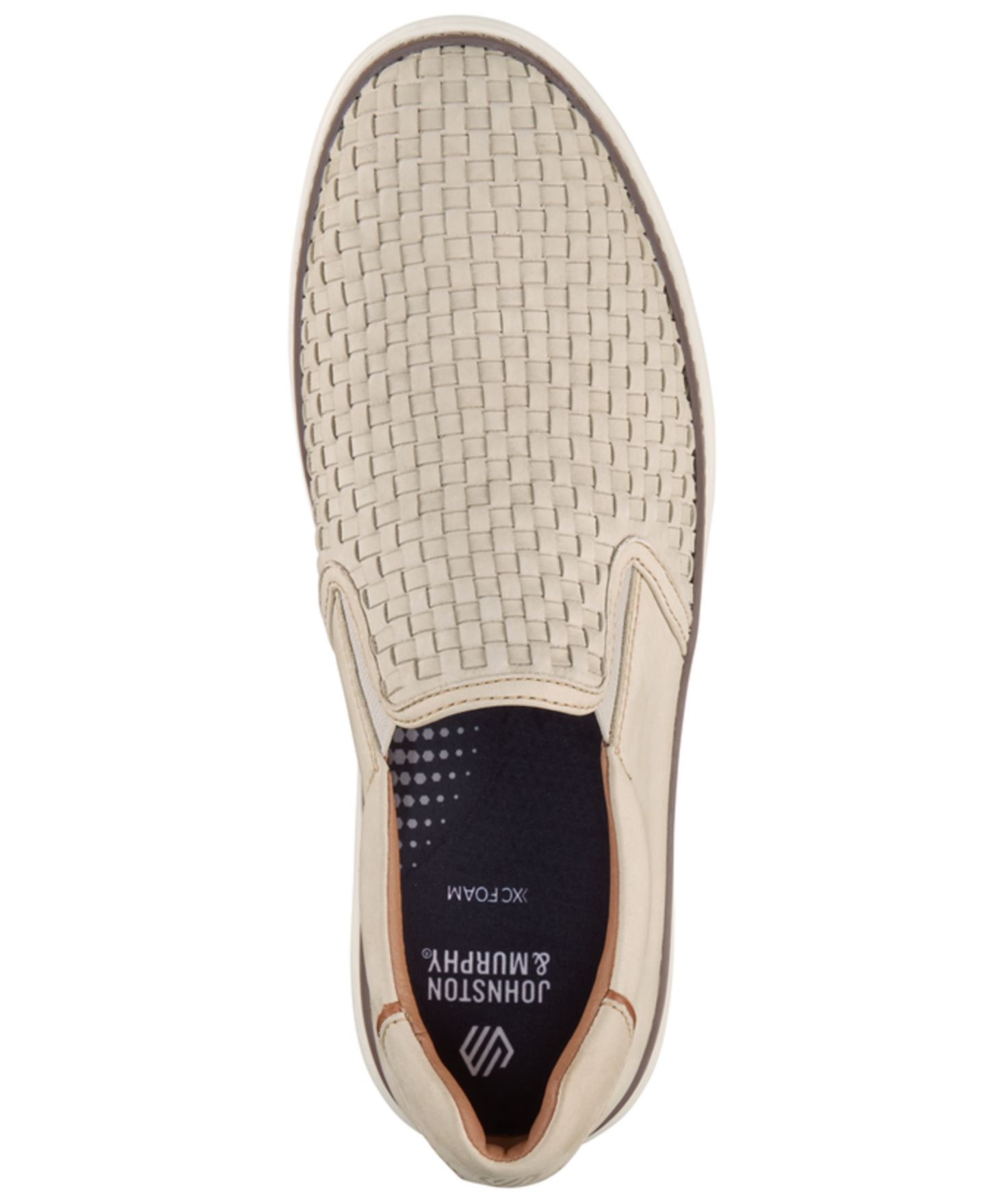 Мужские кроссовки Johnston & Murphy McGuffey 2 Woven Slip On, цвет: Бежевый нубуковый — фото 4
