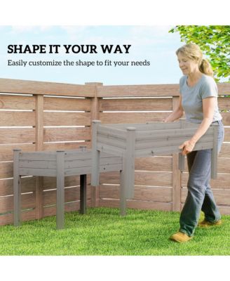 2 Tier Raised Garden Bed, Elevated Wooden Planter Box