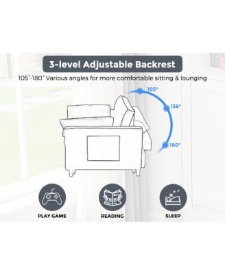 55-inch 3-in-1 Convertible Sofa Bed with Adjustable Back and Storage