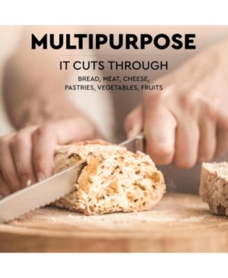 Serrated Bread Knife - Stainless Steel Bread Knife for Homemade Bread, Cake, Bagel