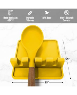 Silicone Kitchen Utensil Rest with Drip Pad for Multiple Utensils