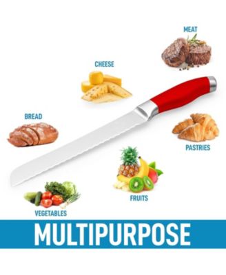 Serrated Bread Knife - Stainless Steel Bread Knife for Homemade Bread, Cake, Bagel