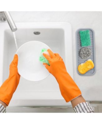 Silicone Sponge Holder for Kitchen Sink - Flexible Multipurpose Soap Tray
