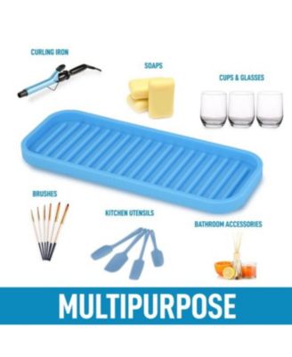 Silicone Sponge Holder for Kitchen Sink - Flexible Multipurpose Soap Tray