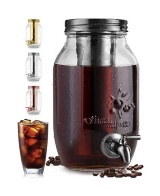 1.5L Cold Brew Coffee Maker with Glass Carafe & Stainless Steel Filter