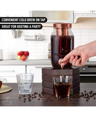 1.5L Cold Brew Coffee Maker with Glass Carafe & Stainless Steel Filter