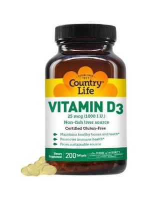 Vitamin D3 ,1000 IU ,200 Softgels