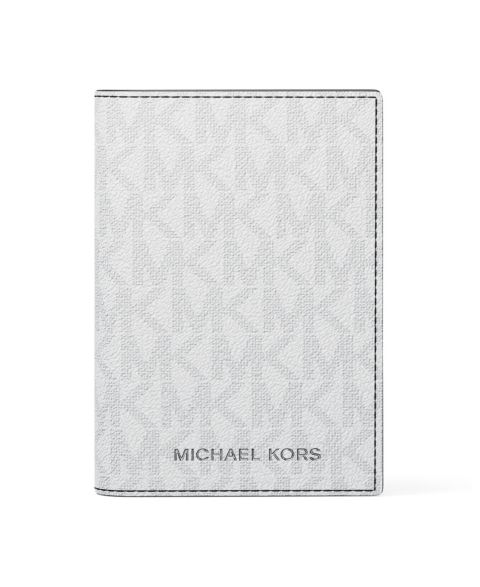 Мужской кошелёк Michael Kors Signature Folding Card Case, цвет: Яркий белый