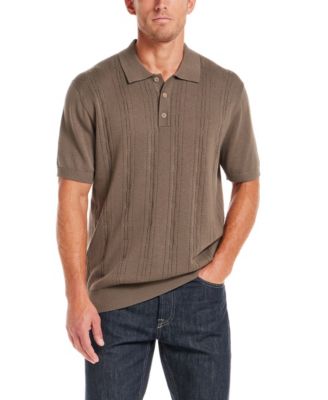 Men's Regular-Fit Pointelle Sweater-Knit Polo Shirt 