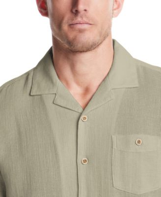 Men's Airtex Regular-Fit Textured Button-Down Camp Shirt