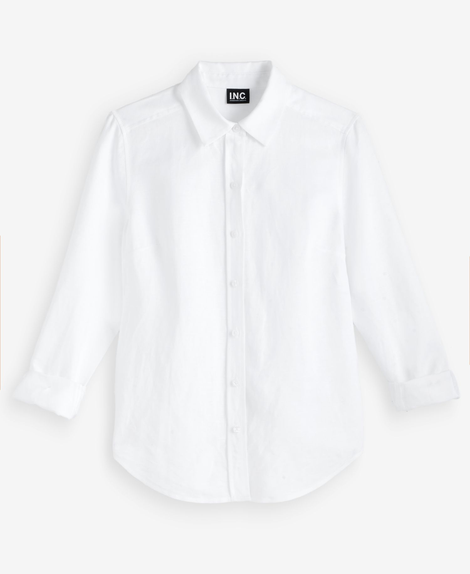 Petite Button-Front Long-Sleeve Shirt
