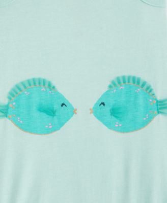 Baby Girls' 0M-24M Two Fish Sunsuit