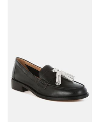 Womens Yelena Real Leather Tassel Loafers
