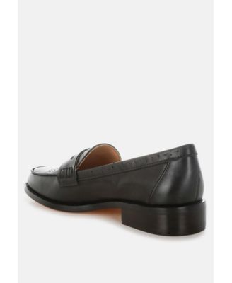 Rag and Co Womens Clotilda Perforated Low Heel Loafers