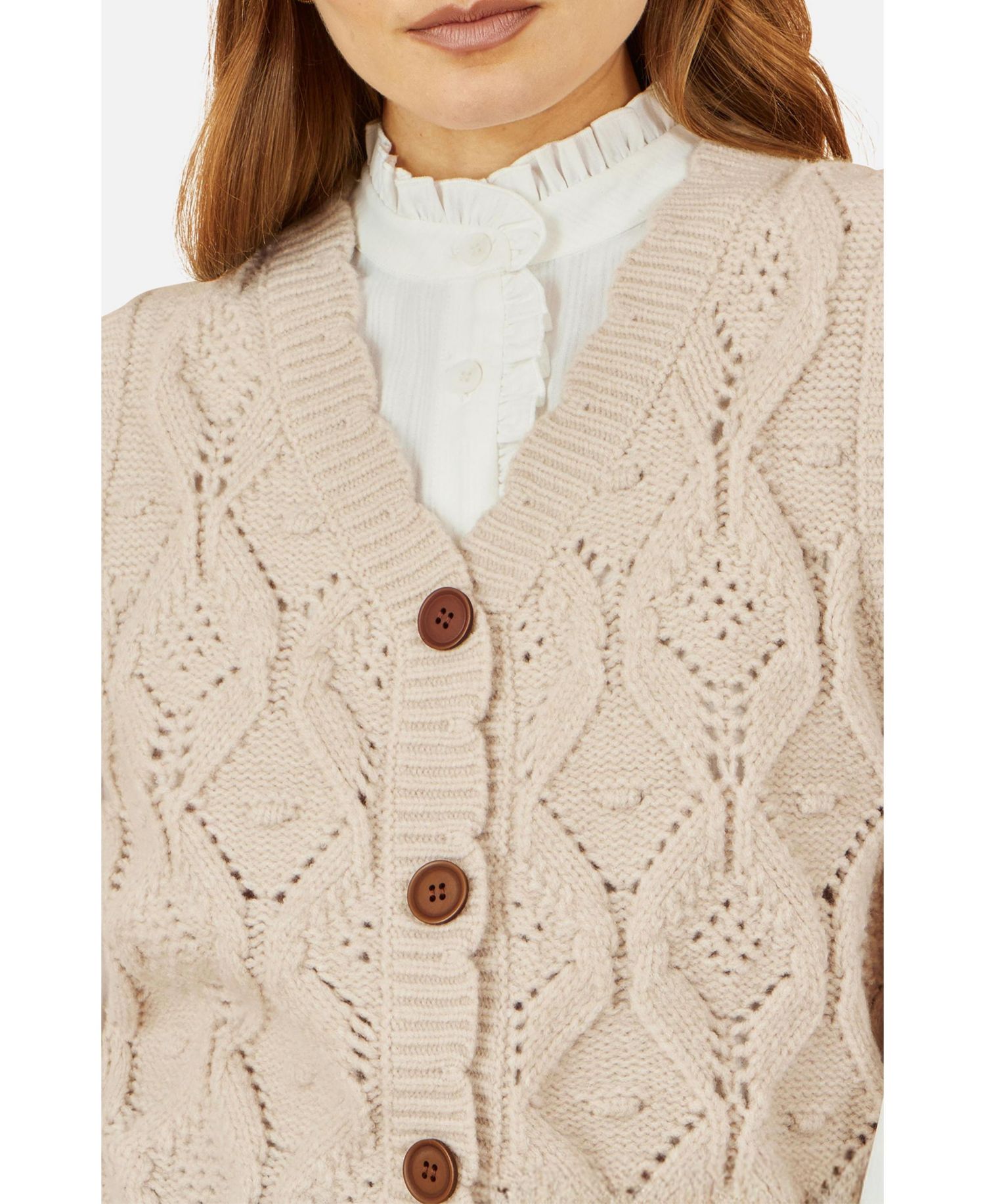 Women's Button Up Chunky Cable Knit Waistcoat