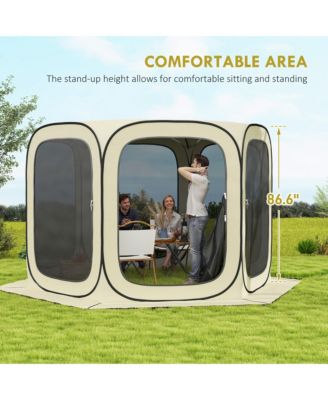 11ft Pop Up Screen Tent, UPF50+ Camping Gazebo w/ Carry Bag,