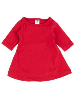 Big Girls 6-14 Matching Doll Long Sleeve Cotton Crew Neck A-Line Dress