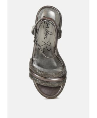 Womens My Bliss Rhinestone Studded Wedge Sandals