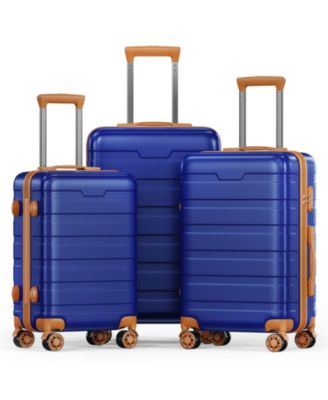 3 Piece Hardshell Luggage Set with Spinner Wheels TSA Lock and Aluminum Telescopic Handle