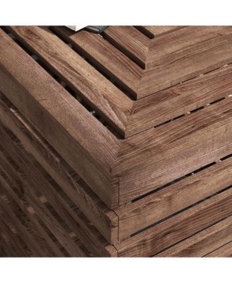 Outdoor Storage Box for Umbrella Base, Wooden End Table