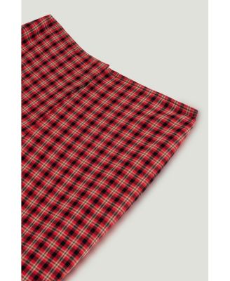 Women's Plaid Slit-Hem Pants