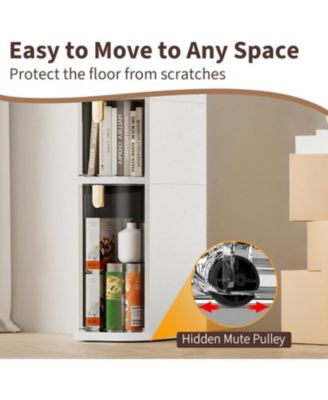 Slim Rolling Bathroom Storage Cabinet with Drawers, Modern Narrow Plastic Gap Organizer on Wheels