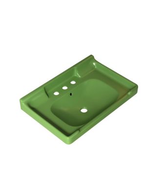 Bathroom Ceramic Sink Basin with 3 Faucet Holes, Rectangular Countertop Vanity with Overflow for Modern Bathroom