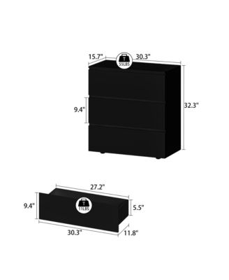Nightstand with 3 Drawers,Bedside table,Chest Nightstands