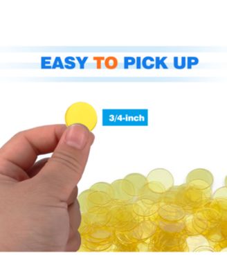 500 Pieces of 3/4-inch Plastic Transparent Bingo Chips for Bingo Game Party