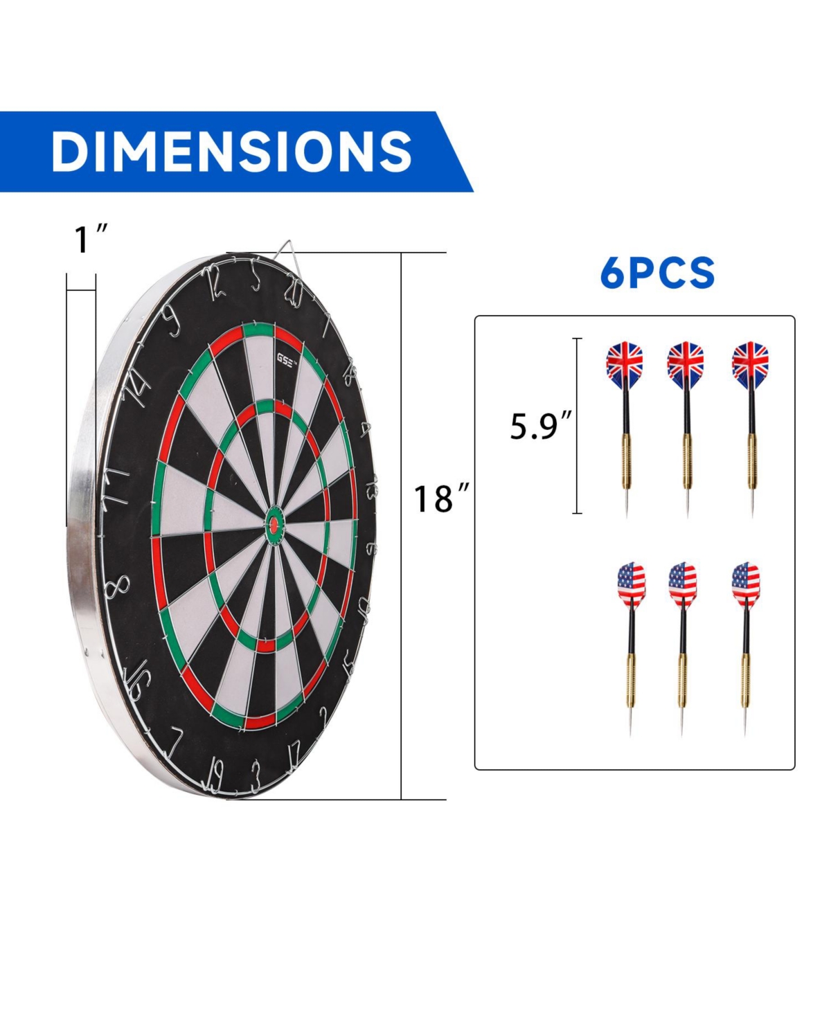 Gse Games & Sports Expert Tournament Bristle Dartboard Set