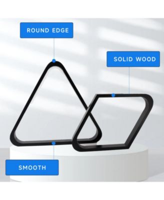 Solid Wood 8-Ball Triangle and 9-Ball Diamond Ball Racks for 2-1/4" Pool Balls, Pool Ball Rack