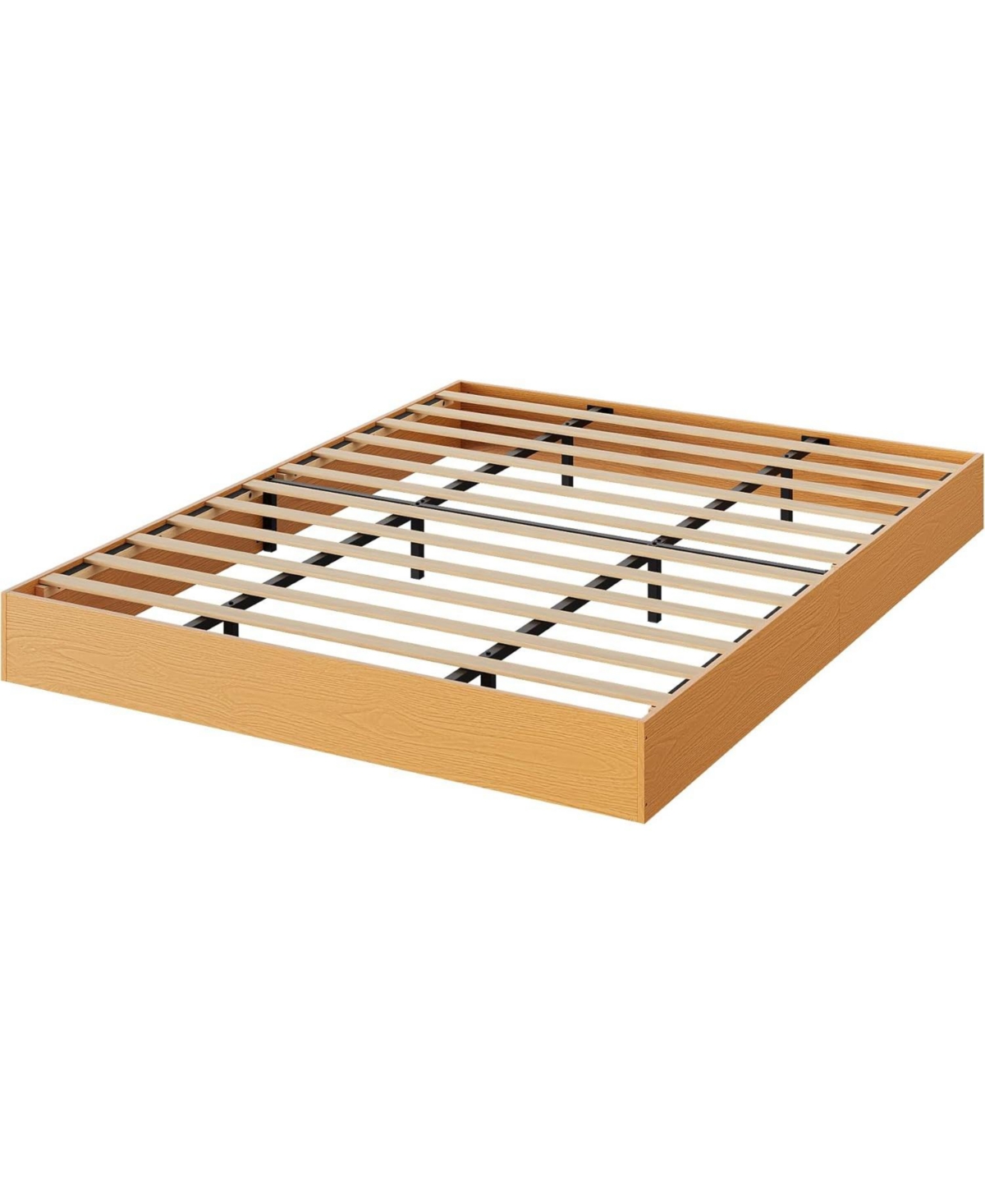 gaomon Wood Platform Bed Frame, Wooden Frame Without Headboard, Slat Support, No Box Spring Needed